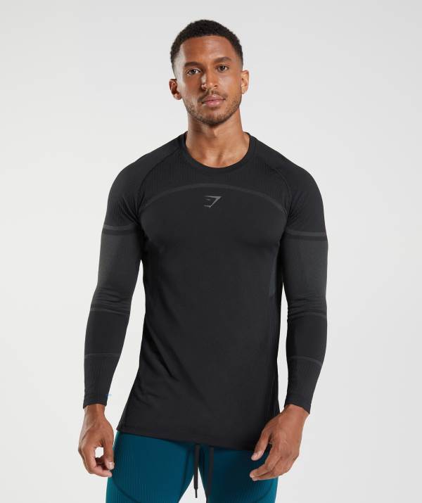 Panske Mikiny Gymshark 315 Long Sleeve Čierne | GF9625317